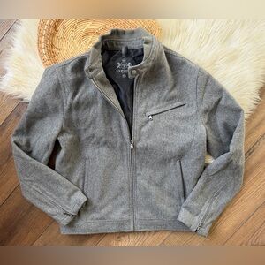 Express Gray Wool Blend Bomber Jacket Coat Size Medium